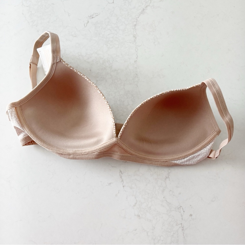 Warner's Invisible Wire Free T-Shirt Bra Light Beige Lined Printed Size 38B - Picture 5 of 8